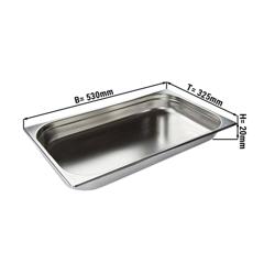 Stainless Steel Gastronorm Pan GN 1/1 - Depth: 20mm