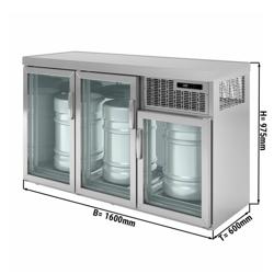 Fustenkoeling stekkerklaar - 3x50L fusten - 1600x600mm - met 3 glazen deuren