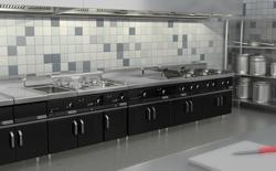 Elektrische bakplaat - 8kW - Glad - Bakoppervlak: 395x535mm - met onderbouw met 1 deur