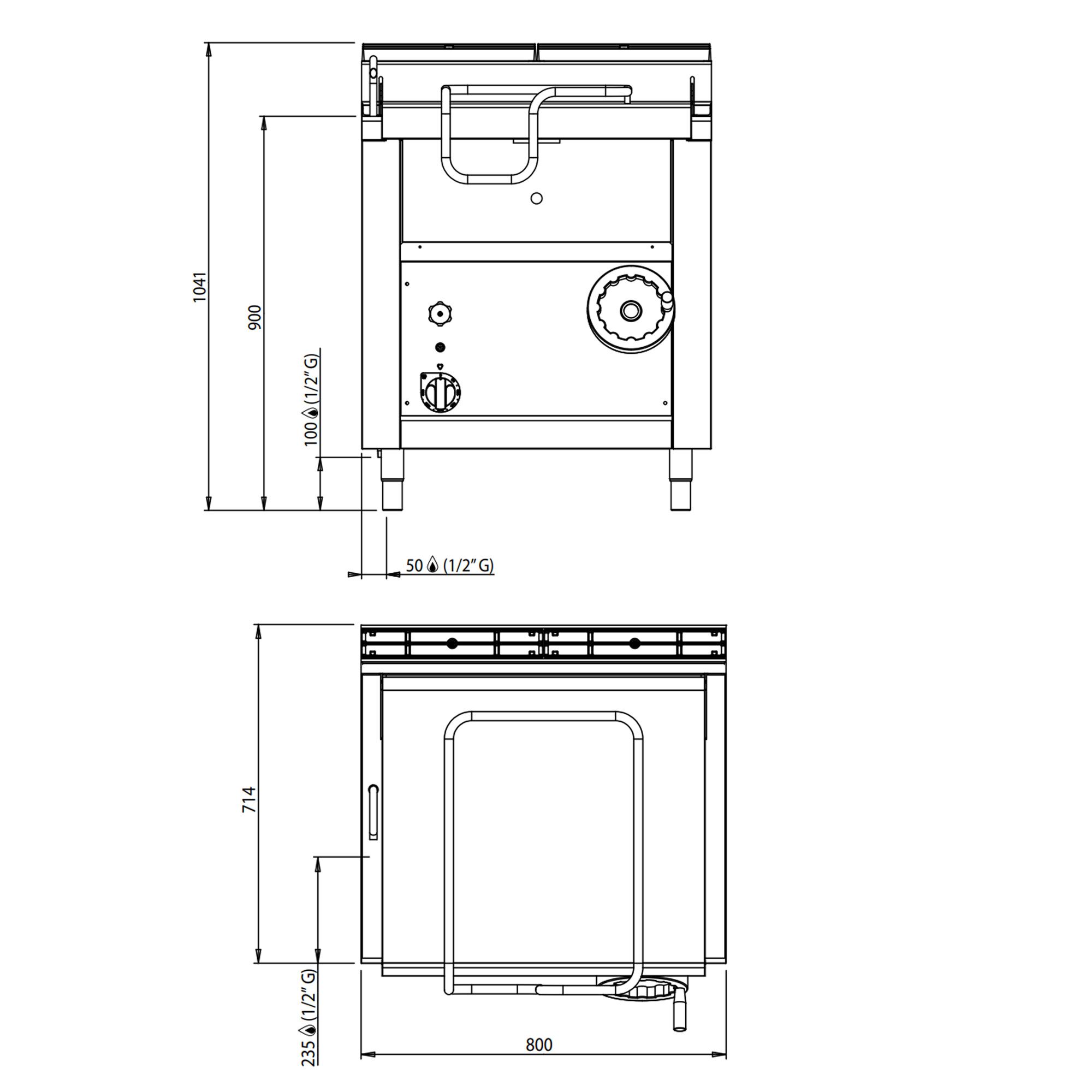 Sauteuse basculante à gaz – 60 litres – 14,5 kW