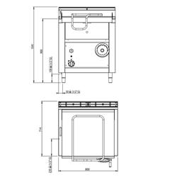 Kantelbare braadpan - gas - 60L - 14,5kW - 700