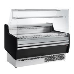 Koelvitrine - 1310x953mm - 144 liter - front zwart - 2 deuren - 1 legroosters - rechte ruit