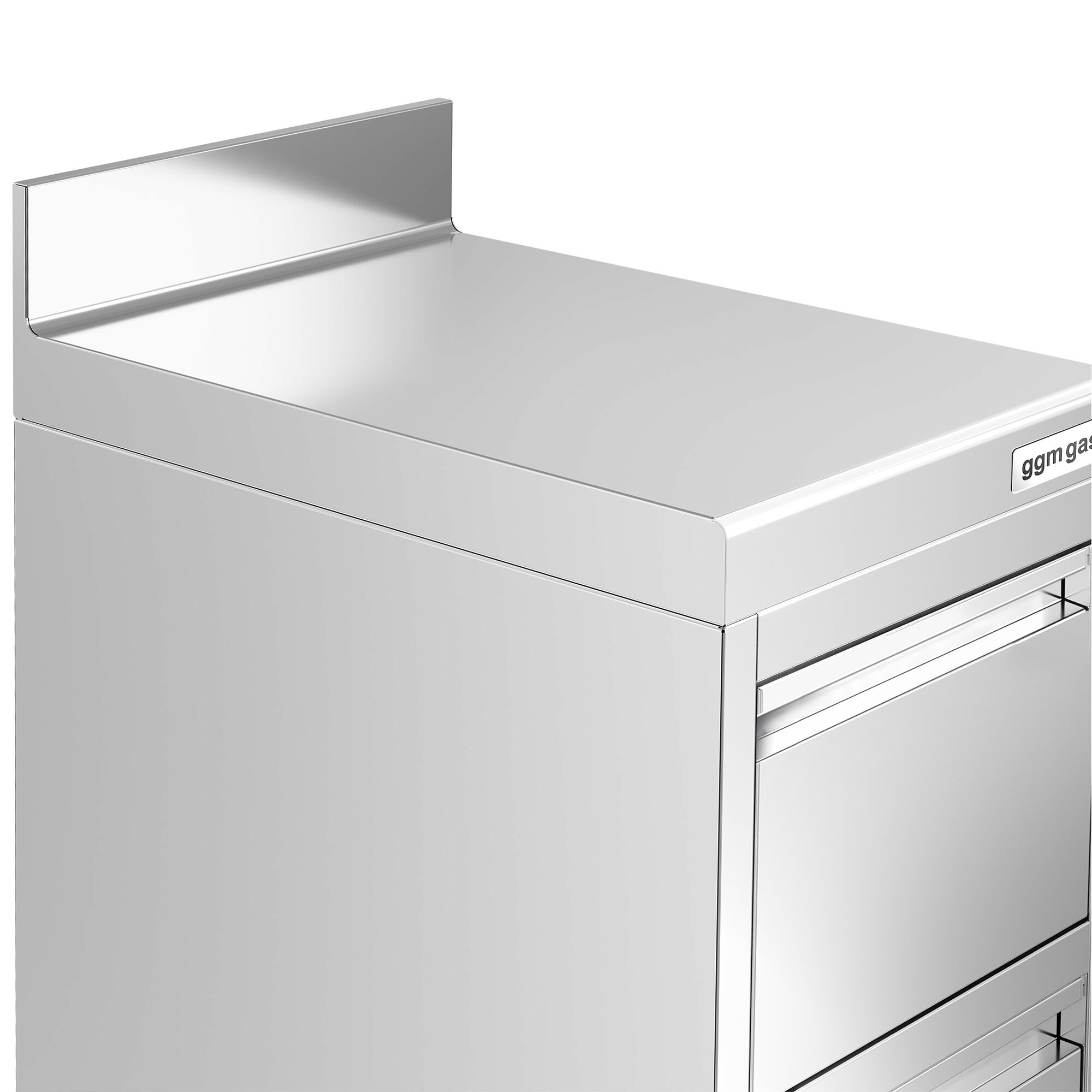 Meuble bas à tiroirs PREMIUM - Acier inoxydable - avec 4 tiroirs & dosseret - 400x600mm