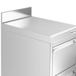 Ormarić s ladicama PREMIUM - inox AISI 430 - s 4 ladica i s povišenim stražnjim rubom - 400 x 600 x 1150 mm