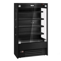Commercial multideck display fridge - 1100mm - with 2 hinged glass doors & 4 shelves - Black