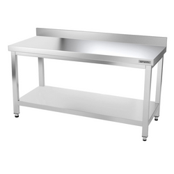 Worktable PREMIUM Stainless steel - 1500x800mm - with undershelf, upstand & bracing