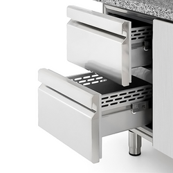Ψυγείο Πάγκος Πίτσας Premium PLUS - 1490x700mm - με 4 συρτάρια - με ψυχόμενη βιτρίνα - 6x GN 1/4