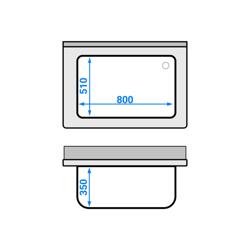 Λάντζα Νεροχύτης ECO - 1000x700 χλσ. - με Ράφι Βάσης & 1 Γούρνα