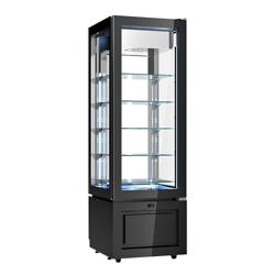 Vriesvitrine - voor  - 12 liter - 600mm - 1 glazen deur - met 5 glazen plateaus - zwart - NL