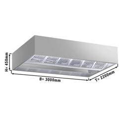 Plafond afzuigkap - B3000mm - zonder motor - met filter - met inductietoevoer