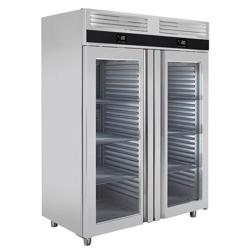 Koel-/vriescombinatie RVS PREMIUM - GN 2/1 - 1400mm - 1400liter - tot -25°C tot +8°C - met 2 deuren - geforceerde koeling, automatische ontdooiing & LED‑verlichting