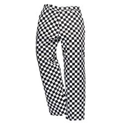 Unisex Chef Trousers – Black/White Chessboard - Size S - 3 Pockets - Half-Elastic Back