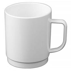 Xícara de chá / café em policarbonato, Branco - 250ml - 50 peças