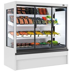 Estantería refrigerada de pared - blanco - 1,96 x 0,68 m - con 2 estantes y espejo