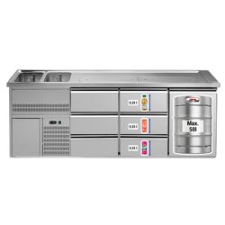 Ψυγείο Πάγκος Μπύρας PREMIUM PLUS - 2500 x 700 χλσ. - 1 Πόρτα & 6 Συρτάρια