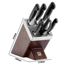 ZWILLING | VIER STERNE SharpBlock - Itsestään teroittuva veitsilohko - 7 kpl - Ruskea