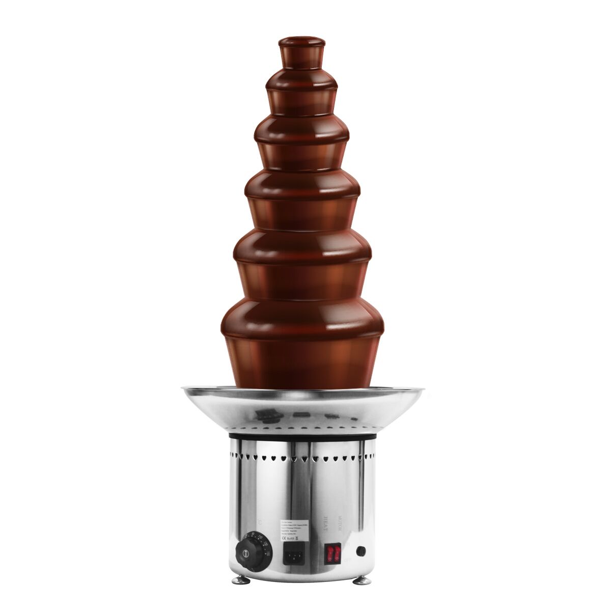 Fontaine à chocolat PROFESSIONNELLE - Inox - 6 étages - Capacité 8kg - Hauteur 840mm - 300W
