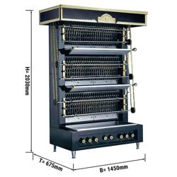 UBERT | Girarrosto girapolli a parete di fiamma - 45kW - con 6 spiedini per un massimo di 48 polli