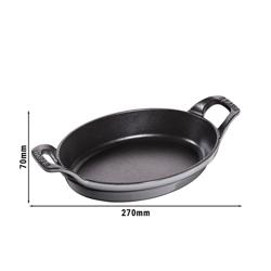 STAUB | SPECIALITIES - Forma do zapiekania - owalne - 210mm - żeliwna - grafitowo-szara	