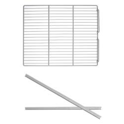 Șine din oțel inoxidabil 1x stânga și 1x dreapta (645 mm) cu grilă de susținere plastifiată - GN 2/1 - 650 x 535 mm