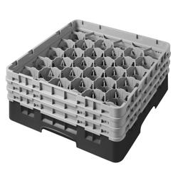 CAMBRO | CAMRACK® - Coș spălător de sticlă 1/1 cu 3 extensii - 500x500mm - 30 compartimente - Negru
