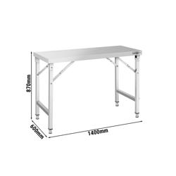Mesa de trabalho em aço inoxidável - 1400x600mm - Dobrável