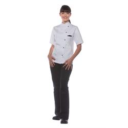 KARLOWSKY | Ladies Chef Jacket Greta – White - Size 42 - Short Sleeve - Press-Stud Fastening