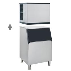 Fabbricatore di Ghiaccio Professionale - cubetto pieno 403 kg / 24 h - incluso contenitore per il ghiaccio