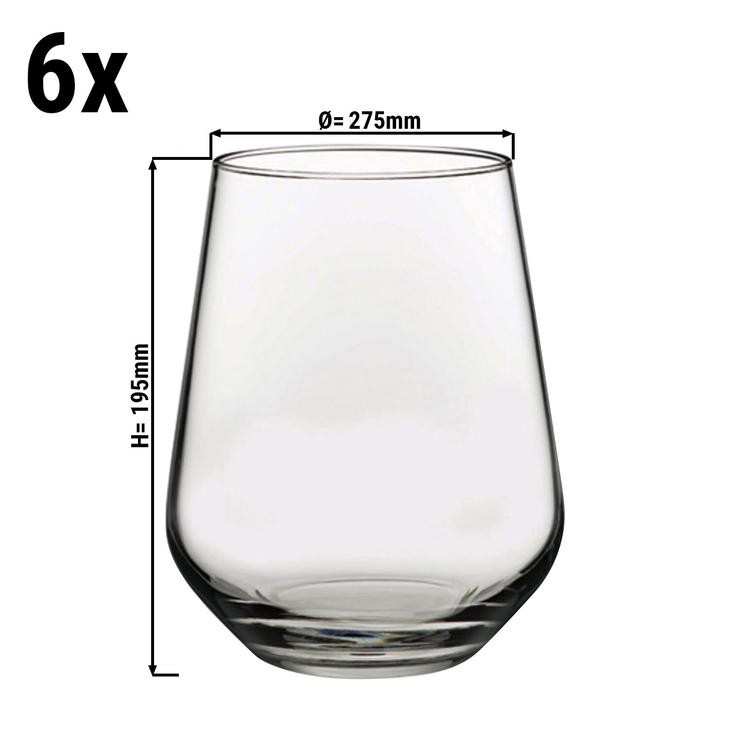 (6 pcs) Gobelet - ALLEGRA - 425 ml - Transparent