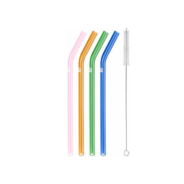 ZWILLING | SORRENTO - Palhinhas de vidro - curvas - coloridas