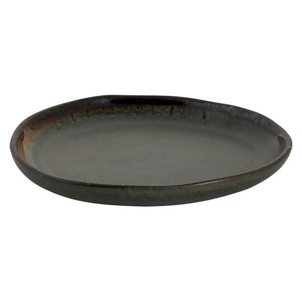 (6 pcs) DAVIDE | Plate - flat - Stoneware - Ø170mm - Brown