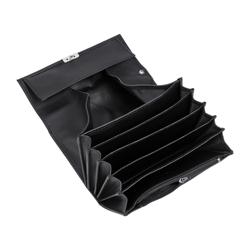 KARLOWSKY | Waiter Wallet – Leather - Black - 18.2 × 12.5 cm - 6 Note Pockets - Integrated Chain & Carabiner