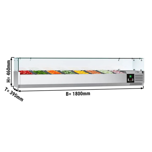  Soğutmalı Teşhir Ünitesi PREMIUM - 1800x 395 mm - 8x  GN 1/3
