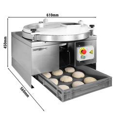 Arrotondatrice per impasto - per impasti di pizza e pane - 250W - Capacità impasto: 310g - 610x560mm - max 500 pz/h