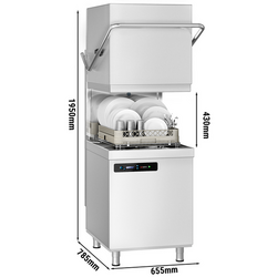 Lave-vaisselle à double paroi à capot - Digital - 7,1 kW - avec pompe à détergent-, à produit de rinçage- & à vidange        
