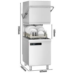 Double-Skinned Pass Through Dishwasher - Digital Controls - 7.1kW - with Detergent & Rinse Aid Dosing Pumps, Drain Pump