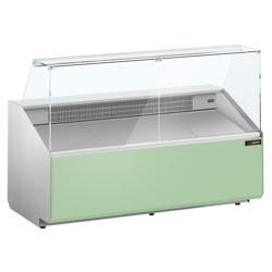 Comptoir vitrine réfrigérée - 1881x979mm - 387L - +2/+6°C - 3 portes - Façade vert clair