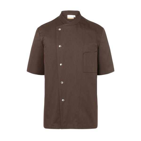 KARLOWSKY | Gustav Men's Chef Jacket – Short Sleeve - Light Brown - Size 56 - Press-Stud Closure