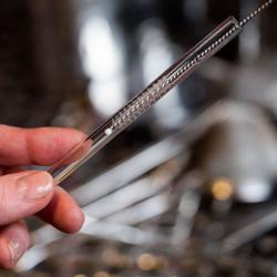 (50 pieces) Reusable Glass Straws – Straight - 150 mm - Clear - Cleaning Brush - Made in Germany