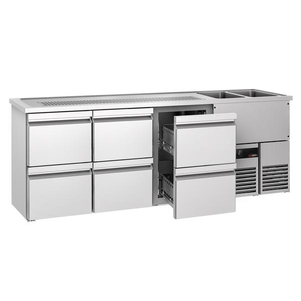 Dozator de bere profesional cu răcire integrată PREMIUM - 2500x700 mm - 6 Sertare