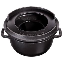STAUB | Cast Iron Fondue Set – Ø 16 cm - Black - 4 Forks, Burner, Board