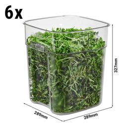 (6 pieces) CAMBRO | Camwear® Fresh Pro Container – Clear – 327 mm Deep – 17.2 L – Dishwasher‑safe, graduated scale