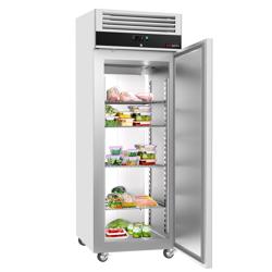 Koelkast RVS ECO - 740mm - 600liter - tot +8°C - met 1 deur - geforceerde koeling, automatische ontdooiing, slot & legroosters