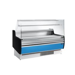 Banco gastronomia professionale - 1622x953mm - Ventilata - 178 L - Vetro dritto - con 1 ripiano - Pannello frontale Hellblau