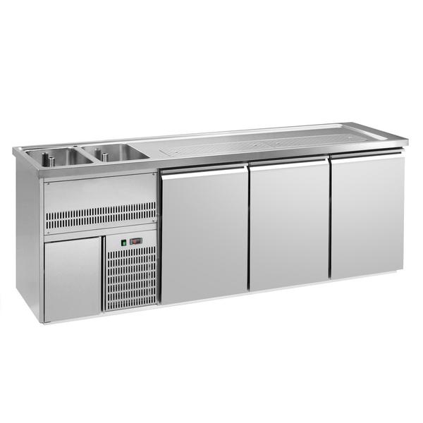 Banco spillatura birra Premium PLUS - 2500x700mm - 3 porte