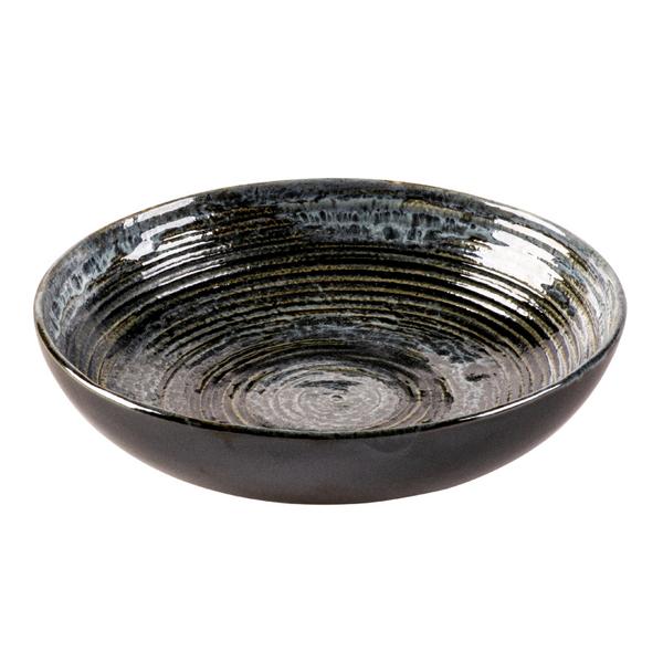(6 pcs) METALLIC | Deep Plate - Stoneware - Ø220mm - Silver