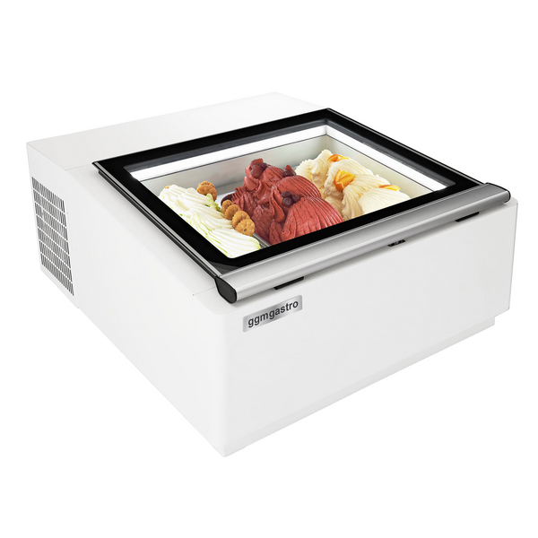Vitrină de masă pentru înghețată - 670 x 750 mm - Alb