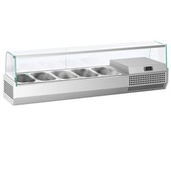 Вітрина для топінгів PREMIUM PLUS - 1493x413 мм - 5x GN 1/3 - з гнутим склом