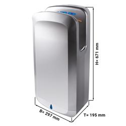 Sèche-mains avec capteur & lampe UV - Acier inoxydable brossé