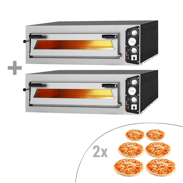 (2 Adet) Elektrikli Pizza Fırını 6+6x 35 cm (Derin) - Manuel